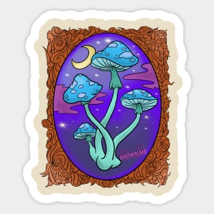 Basking in the shroom light Sticker